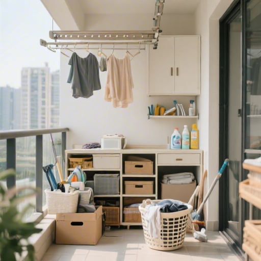 阳台别再堆杂物！1个思路，变身整洁实用小天地